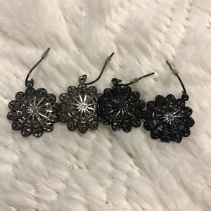 Grey and black earrings
